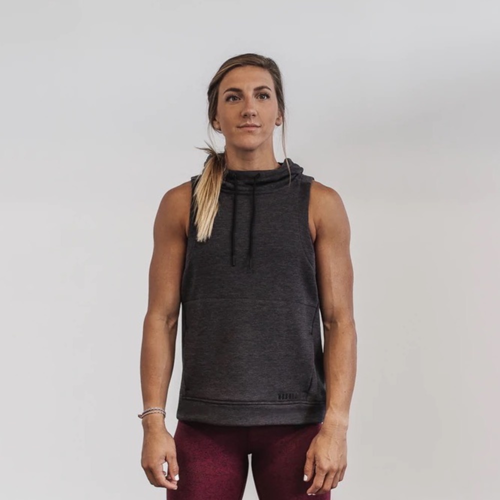 NoBull Project microplush sleeveless hoodie nightfall grey black